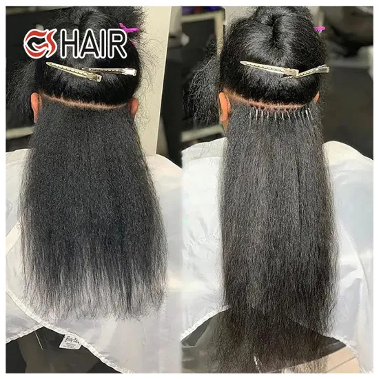 Wholesale GS Indian Keratin I-Tip Hair Extensions 100% Human Remy Double Drawn Virgin Hair