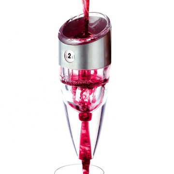 Ayerador de vinos de velocidad ajustable Decanter con soporte y banda de metal