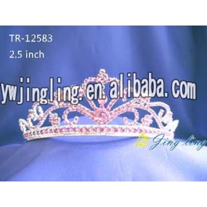 Pink crystal wedding crowns bridal tiaras