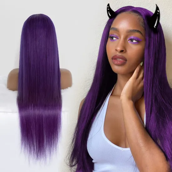 Uniky Silky Straight 13x4 T Part Transparent Lace Front Wig Color Pre Plucked Long Human Hair Swiss Lace Wigs for Black Women