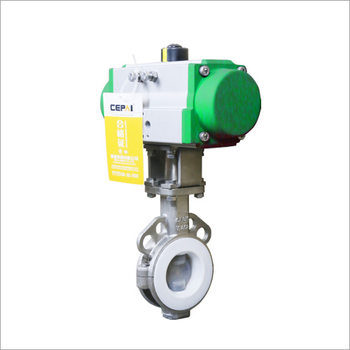 Accurate Pneumatic fluorine lined butterfly valve