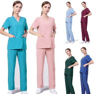 Wholesale OEM Custom Light Weight Nurse Doctor Uniform Scrubs Set
