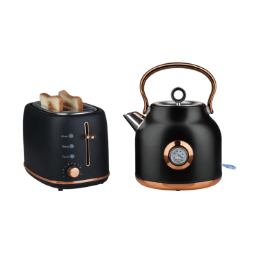 Automatic Retro Design Breakfast Toaster and Electric Kettle Set