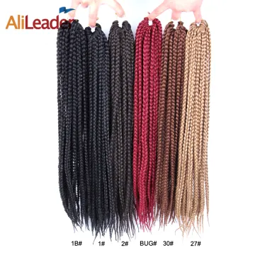 AliLeader 12-30 Inch Ombre Box Braids Crochet Hair Synthetic Braiding Hair Extension Crochet Braids Hair