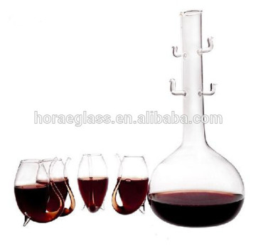 Borosilicate Glass Style Cups + Pot Red Wine Decanter Set heat resistant