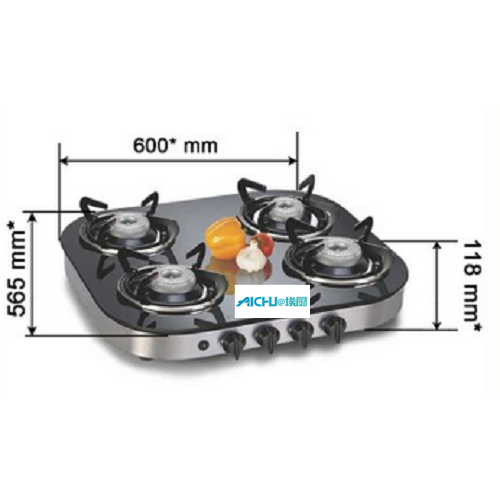 4 Alloy Burners LPG Stove Auto ignition