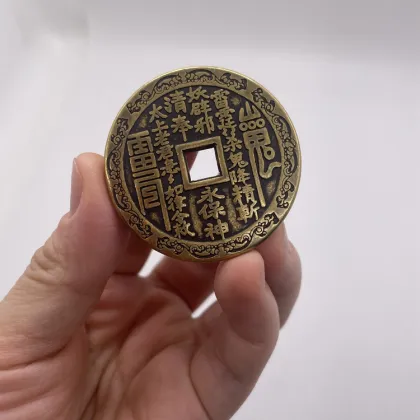 Old Style Chinese Dragon Metal Brass 3D Gold Coin - Ready Stock Available