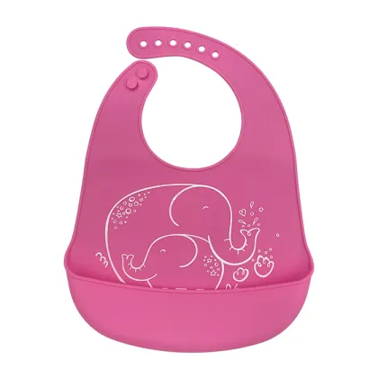 Waterproof Baby Bibs with Food Catcher, Soft Silicone Bibs for Infants