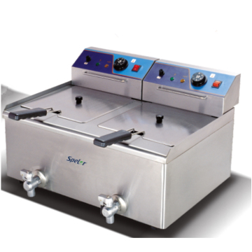 Commercial Electric Chicken Fryer with Double Vat and Sieve - BEF 122 Series