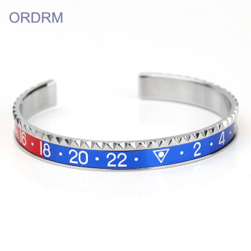 Aangepaste heren roestvrij stalen manchet snelheidsmeter armband