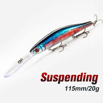 115mm 20g Suspended Jerk Bait Fishing Lure - Sinking Minnow Lure for Bass and Fish