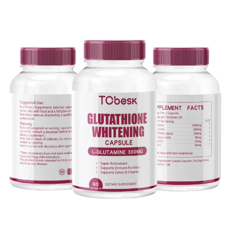 Glutathione Whitening Capsules: Support Immune Function, Detox, Reduce Dark Spots, Brighten Skin Tone