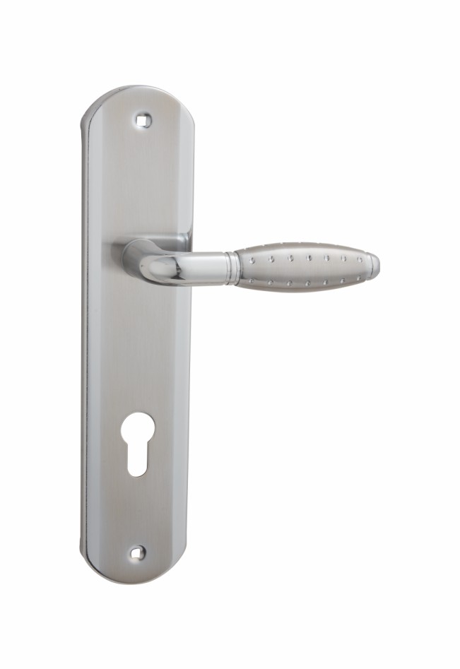 Fashionable corrosion resistant door handles on plate