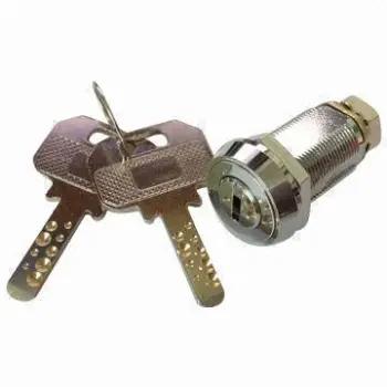 Computer Key Cam Lock, Made of All Brass Material with Bright Chrome Plating