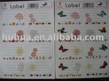 butterfly/flower adhesive labels packing labels