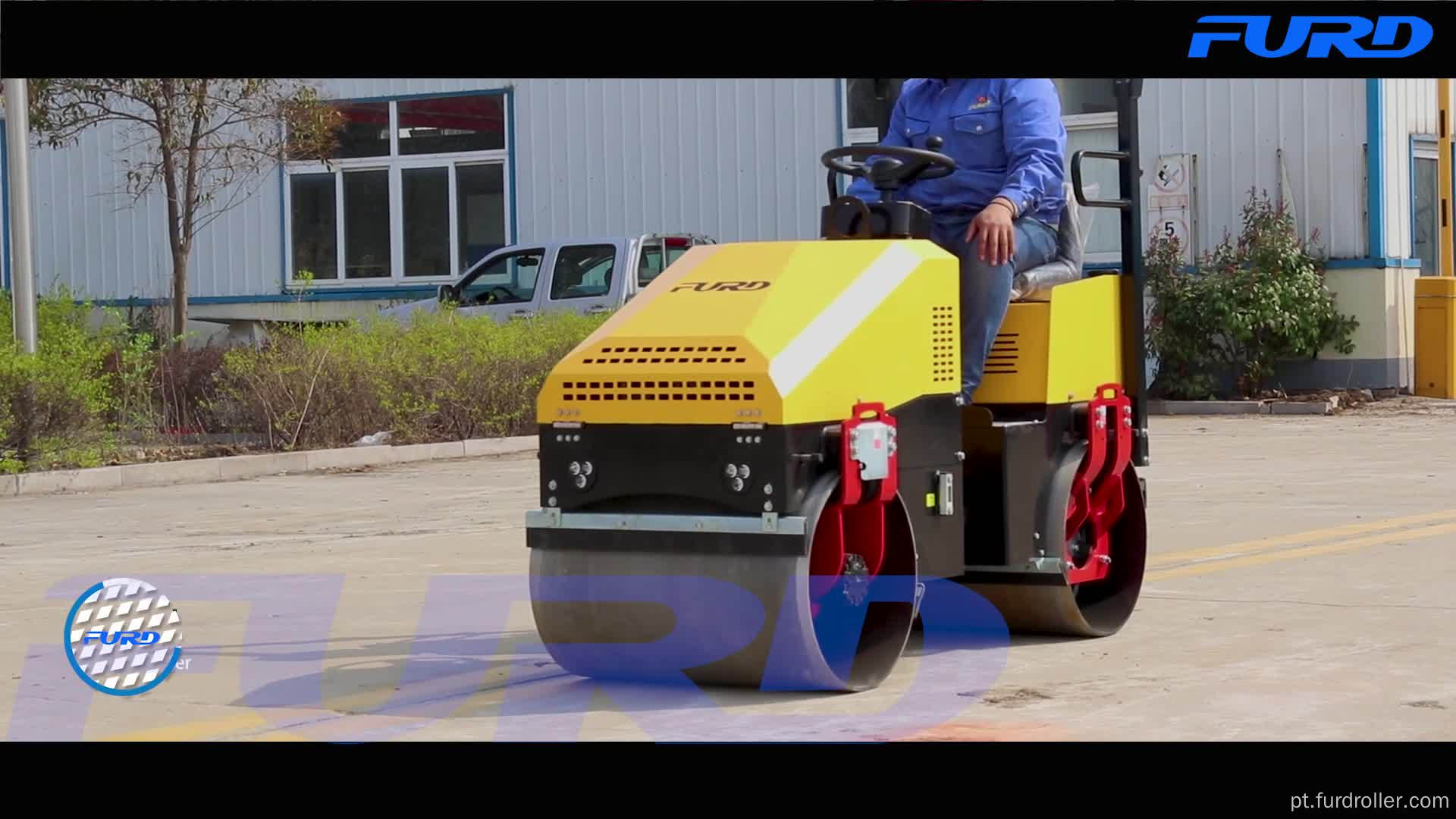 Compactador vibratório hidráulico completo de rolo duplo de 1 tonelada