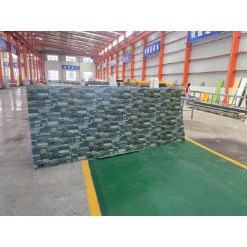 Dark Green and Light Green Irregular Strips of Stone Brick Pattern Metal Carved Board