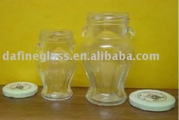 custom made glass storage jar with handle shank used for national minority