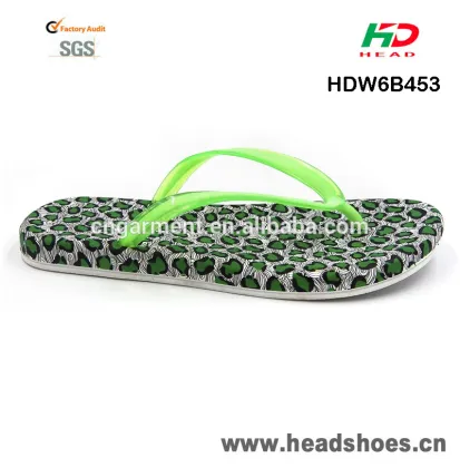 Ladies wild animal leopard print flat cheap beach sexy flip flops