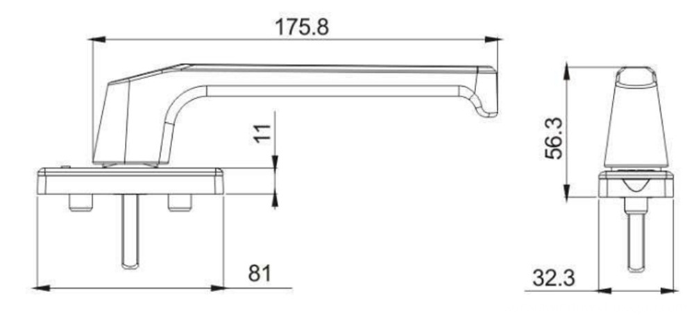 Aluminum Side Hung Door Handle Aluminum Sliding Door Handle Drawing