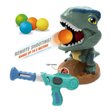 Kids' Cartoon Dinosaur Shooting Toy Set: Foam Ball & Electric Target Gun for Playtime Fun