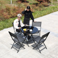 Outdoor Folding Chair Iron Teslin Mesh Garden Chair