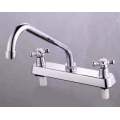 Modern durable good health ABS plastic mixer dual handle kitchen faucet tap for sink