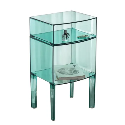 Transparent Combination Bathroom Storage Cabinet - PC Transparent Bedside Table