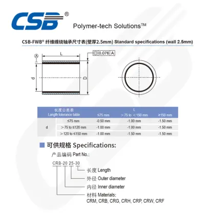 Aquatic High Load Bearing: CRW Filament-Wound with 5mm Thickness