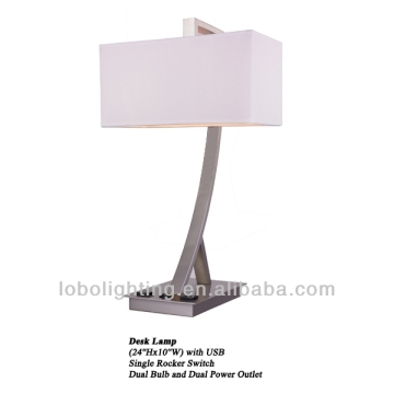 hotel lamps with switch and outlets decoration lamp fabric lamp