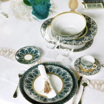 Eco-Chic Luxury Dinnerware with Opulent Design