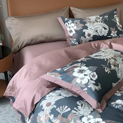 300TC Luxury Egyptian Cotton Printed Quilt Cover Bedding Set