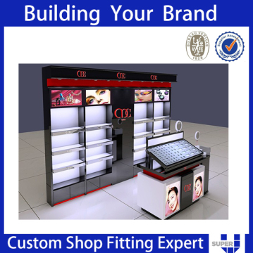 Fashion make up furniture cosmetic store layout display unit