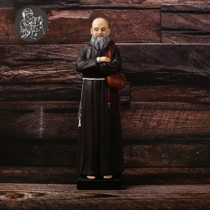 7-inch Fray Leopoldo Statue: A Resin Sculpture, Religious Gift & Decorative Figurine on Base