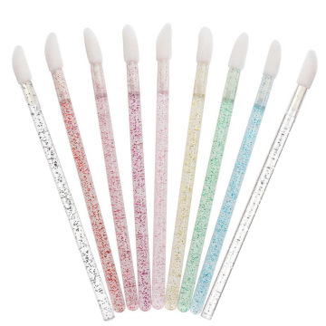 Disposable Lip Brush Wands with Flocked Applicators for Exfoliating and Lipstick Application