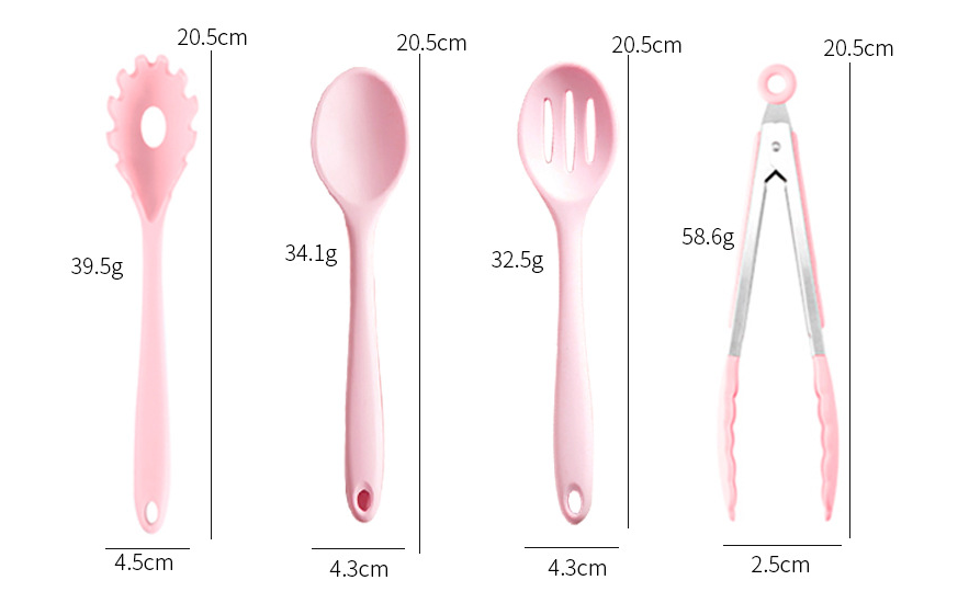 Mini silicone kitchenware set of 12 pieces set of
