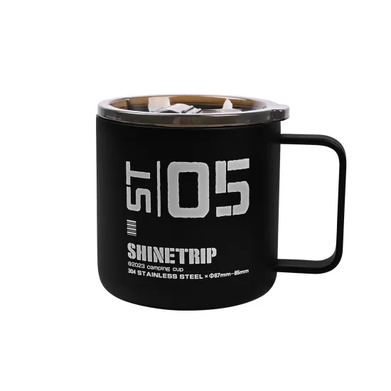 Tactical Wind Camping Cup: 304 Double Stainless Steel Portable Picnic Coffee Teacup with Lid