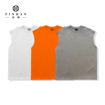 Unisex Blank Tank Top Gym Pakai Kapas Musim Panas Baju Kapas Tanpa Lengan Nafas Pakaian