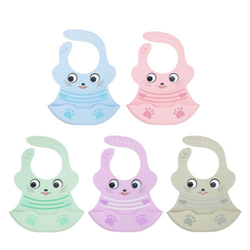 Groothandel Cartoon Silicone Baby Bibs Veeg gemakkelijk schoon af