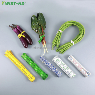 Customizable Printed Paper Label Twist Ties for Fresh Produce