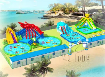 High Quality Inflatable Water Park Rainbow Inflatable Water Slide With Pool