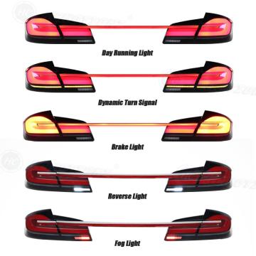 Luzes traseiras de LED HCMotionz para BMW Series 5 F10 F18 M5 2011-2017 com luz do tronco