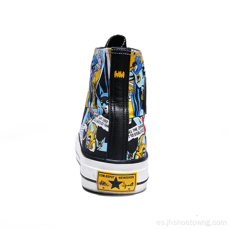 Zapatos casuales de hombre pintados a mano Batman Fashion Sneakers