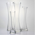 Tall Transparent Glass Bud Vases With Slanted Mouth