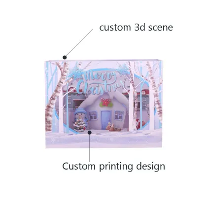 Snowy Santa Village Christmas Pop Up Card