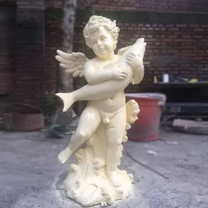 Hot sale fiberglass resin baby angel sculpture