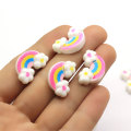 100Pcs / Lot 15 * 23MM Resin Miniature Rainbow Cloud Craft Flatback Dollhouse Rainbow Cloud Cabochons Slime Charms Προμηθευτής