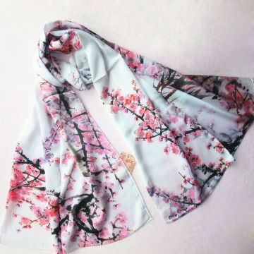 High Brand Silk Scarfs Chinese Digital Print Scarfs