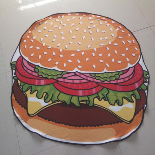 cheap price hamburger multipurpose roundie beach towel