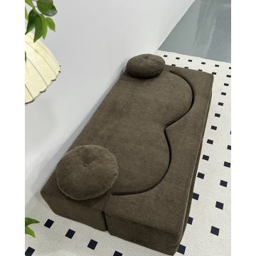 Transformable Compressed Sofa with Round Cushions